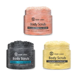 OEM ODM Body Scrub Natural Body Care Whitening Exfoliating Organic Skin Care Exfoliation Fruits Sea Salt Body Hand Foot Scrub