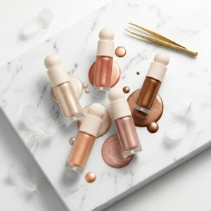 OEM ODM Custom Logo Face Highlighter Liquid Shimmer Dewy Glow Skin Brightening Illuminator Private Label Makeup