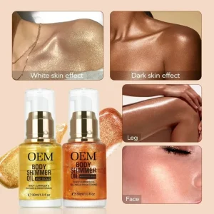 OEM ODM High Quality Moisturizing Body Shimmering Oil Body Glow Shimmer Oil Natural Organic Body Oil