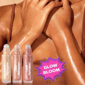 OEM ODM Makeup Golden Body Face Glow Shimmering Vegan Oil Bronzer Highlight Glitter Body Shimmer Liquid Highlighter