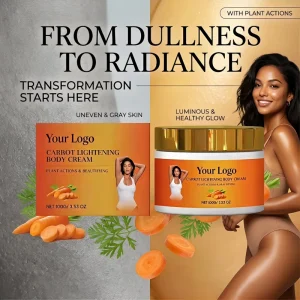 OEM ODM Natural Organic Body Skin Nourish Lightweight Firming Moisturizing Brightening Carrot Lightening Body Lotion Cream