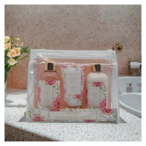OEM ODM Private Label Bath Sets Moisturizing Rose Glycerin Fragrance Including Body Wash Body Scrub Foot Scrub Face Lotion