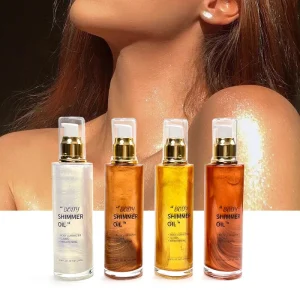 OEM ODM Private Label Natural Organic Glow Bronze Body Shimmering Body Oil Paraben Free Sulfate Free Coconut Body Shimmer Oil