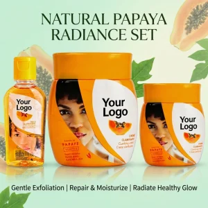 OEM ODM Skin Care Set 300ML Paw Paw Pawpaw Papaya Body Lotion Soap for Black Skin Whitening Face Cream