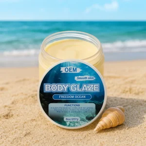 OEM ODM Vegan Long Lasting Moisturizing Nourishing Tightens Skin Shea Butter Shimmer Glowing Body Cream & Glaze