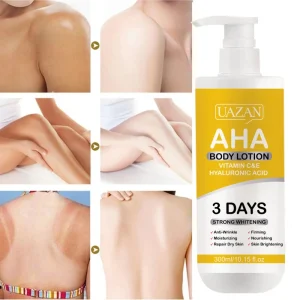 OEM Organic Women Aha Whitening Body Lotion Long-lasting Moisturizing Brightening Anti Wrinkle Vitamin C Body Cream Lotion