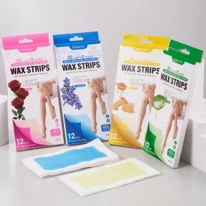 OEM Private Label 6 Pairs Box Rose Honey Aloe Vera Lavender Soothing Armpit Hands Legs Rapid Hair Removal Wax Strips