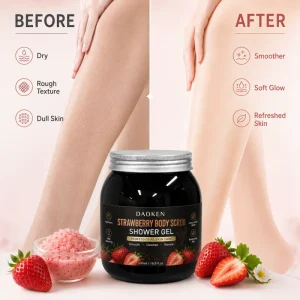 OEM Private Label Fruit Infused Coffee Body Scrub Vitamin C Shea Butter Whitening Exfoliator Dead Skin Removal Moisturizing