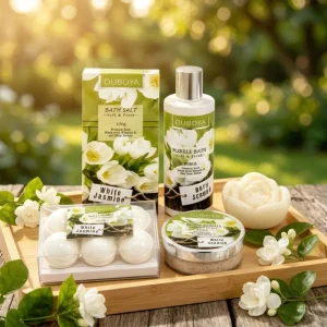 OEM Private Label Jasmine Bath and Body Care Set Shower Gel Body Lotion Gift Set Custom Logo