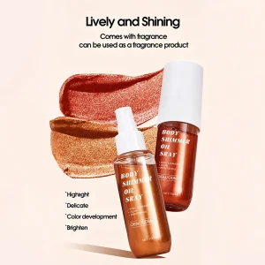 OEM Private Label Long-Lasting Shine Waterproof Lightening Nourishing Body Face Shimmer Oil Glow Highlighter Spray