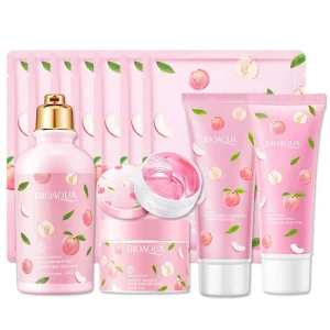 OEM Private Label Natural Honey Peach Lactobacillus Vitamin E Moisturizer Set Bath Salt Body Scrub Skin Care Mask