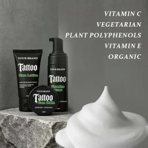 OEM Private Label Organic Vegan Tattoo Aftercare Set Tattoo Balm & Foam Cleanser Non Greasy No Residue Smooth Application
