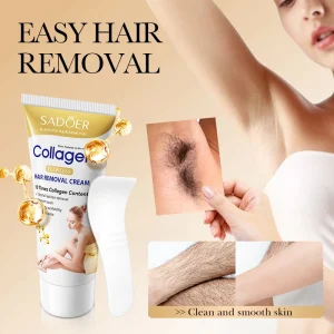 OEM Private Label SADOER Collagen Removal Armpit Permanent Hair Removal Cream Hand Leg Hair Loss Depilatory Cream for Women