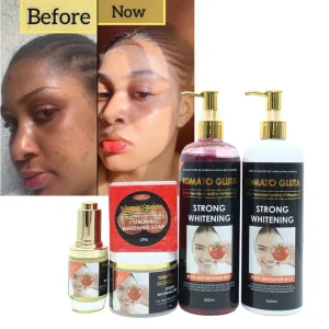 OEM Private Label Tomato Gluta Moisturizing Set Whitening Skin Care Set for Black Cast Skin Brightening Skincare Set