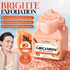 OEM SADOER Exfoliating Scrub 350ml for Body and Face with Papaya Extract and Whitening Essence