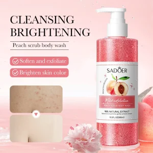 OEM SADOER Moisturizing Exfoliating Scrub Shower Gel Peach Kiwi Fruits Body Wash