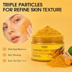 OEM Turmeric Scrub Natural Brightening Body Scrub Exfoliating for Dark Knees & Elbows Anti Cellulite Private Label