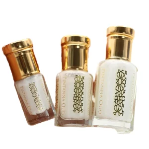 Octagon Attar Glass Bottle with Screw Cap and Screen Printing for Perfume Oil Bottle