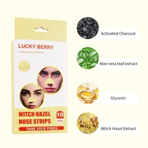 Organic Bamboo Charcoal T zone Nose Patch Deep Cleaning Blackhead Remover and Acne Treatment Pore Strips