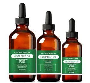 Organic Hemp Seep Oil 100% Pure for Hair Face & Skin Natural Cold Pressed Carrier Oil