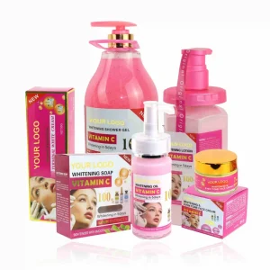 Organic Moisturizing Whitening Anti Aging Sunscreen Bleaching Face & Body Skin Care Set with Vitamin C E Beauty Kit Unisex