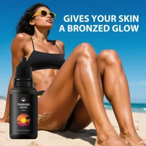 Organic Private Label Watermelon Tan Oil OEM CUSTOM Self Tanning Essential Oil Natural Face and Body Dark Shimmer Body Oil