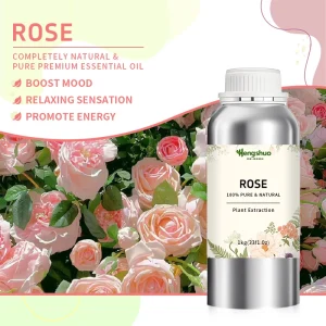 Organic Rose Essential Oil Blend with Sweet & Fresh Scent for Body Massage Skin Care Spa Use