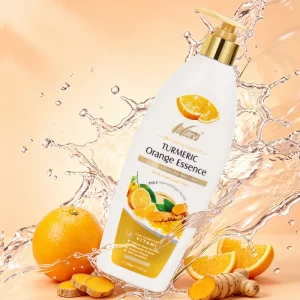 Organic Turmeric Body Lotion Natural Fruit Acid Brightens Skin Color Orange Vitamin C 500ml Improves Dull Skin Body Milk