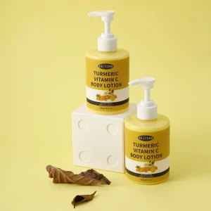 Organic Turmeric & Vitamin C Body Lotion 300g Deep Hydrating Skin Glow Body Cream Private Label Supplier