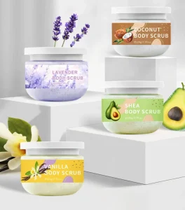 Organic Vegan Camellia Gel Body Scrub Whitening Exfoliating Fresh Custom Fragrance Luxury