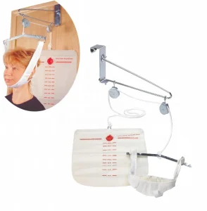 Overdoor Cervical Traction Kit for Neck Pain Relief Complete Home Physical Therapy Neck Sling Adjustable Water Weight Bag