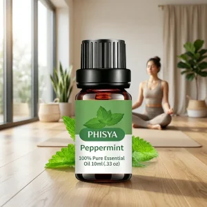 PHISYA 10ml Pure Natural 100% Peppermint Essential Oil Cold Pressed Massage Anti-Aging Aroma Therapeutic Multi-Purpose Oil for