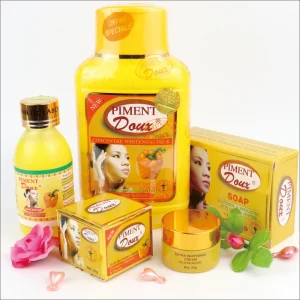 PIMENT Doux Yellow Pepper Body Skincare Lotion Face Extra Cream Super Serum Soap Concentre Collagen Milk Gluta Whitening Set