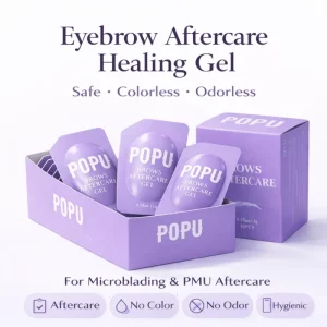 POPU Brows Aftercare Healing Gel for Microblading PMU Soothing Eyebrow Tattoo Aftercare Repair Gel with Ceramide Peptides