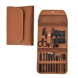 PU Leather Nail Clipper Case Personal Care Tool Holder Manicure Pedicure Set Bag