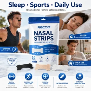 Pain Free Removal Dilatador Nasal Adhesivo Tiras Para La Nariz Support Custom Scent Printing Logo Packaging