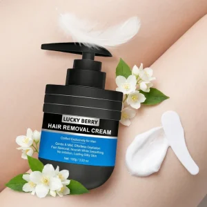 Painless Hair Removal Cream Soothing Depilatory for Unwanted Body and Facial Hair Suitable for Men and Women of All Skin Types
