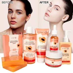 Papaya Skin Care Set Hydrating Face Cream Lotion Body Soap Oil Cream for All Skin Type
