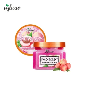 Peach Extract Nourishing Exfoliating Shea Butter Body Scrub Hydrating Smoothing Skin Texture Soft Fruity Sweet Scent 610g OEM