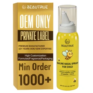 Pediatric Saline Nasal Mist Aloe Propolis Gentle Moisturizing Sinus Care Children Congestion Relief Natural Airway