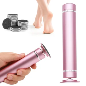 Pedicure Tools Electric Foot File 2 in 1 for Feet and Nails with 60 Sandpaper Discs 10 Sanding Belts