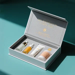 Personalized Skin Care Products Magnetic Box Packaging Custom Printed Hot Stamping Gold Foil Cosmetic Gift Rigid Cardboard Box