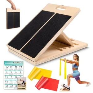 Pilates Workout Kit Slant Board Calf Ankle Achilles Stretcher Pilates Board Foldable Pilates Reformer Machine Wooden Slant Board