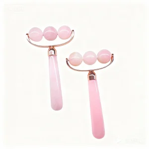 Pink Rose Quartz Roller & Gua Sha Anti Aging Facial Kit with Travel Case