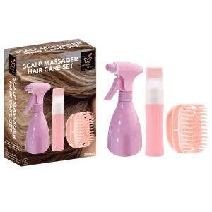 Pink Salon Hair Care Set DIY Hair Styling Tools Scalp Massager Hair Mist Applicator Treatment Kit
