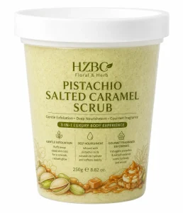 Pistachio Salted Caramel Scrub Gourmand Body Scrub for Smooth Glowing Skin Gentle Exfoliating Deep Nourishing