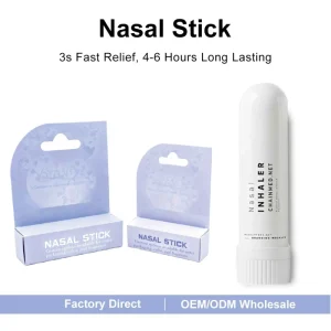 Plastic Peppermint Oil Nasal Relief Stick with Custom Logo Relieves Congestion Boosts Energy for Office Travel Daily Wellness