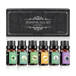 Popular Natural Plant Extracted Lavender Lemongrass Oil Etc 6 Packs Essential Oil Set for Candle Skin Care Diffusers
