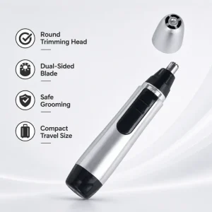 Portable Electric Nose Hair Ear Trimmer Stainless Steel Easy Clean Grooming Device for Men
