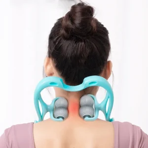 Portable Four Ball Neck Massage Cervical Spine Handheld Shoulder Neck Massager Roller